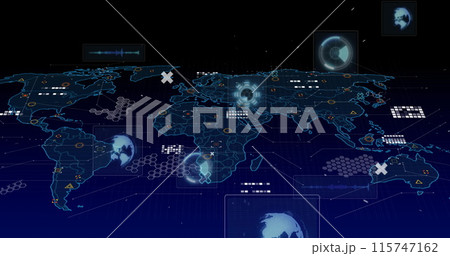 Image of scopes, markers and data processing...のイラスト素材 [115747162] - PIXTA