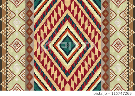 Navajo tribal vector seamless pattern. Native American ornament. Ethnic South Western decor style. Boho geometric ornament. Vector seamless pattern. Mexican blanket, rug. Woven carpet illustration. 115747269