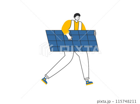 Lighting and Electricity Vector Illustration featuring a Light Bulb, Lamp, and Energy Maintenance Service Panel Cabinet for Technician Electrical Work 115748211
