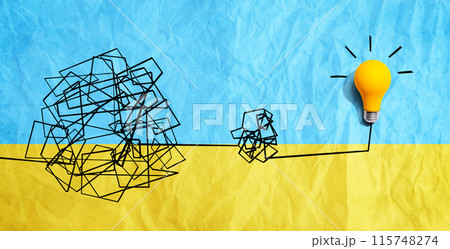 Clarifying complex ideas theme with light bulb 115748274