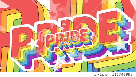 Image of stars floating with rainbow pride texts Image of stars floating with rainbow pride texts 115748993