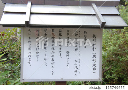 箱根宿の鎮守 駒形神社の説明板(神奈川県足柄下郡箱根町) 箱根宿の鎮守 駒形神社の説明板(神奈川県足柄下郡箱根町) 115749655