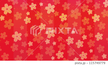 和柄の背景と赤い和柄 115749779