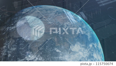 Image of data processing over globe 115750074