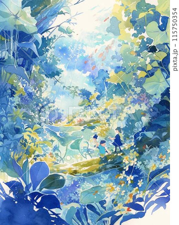 水彩タッチの美しい風景画 115750354
