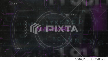 Image of malware text in circle with binary...のイラスト素材 [115750375] - PIXTA