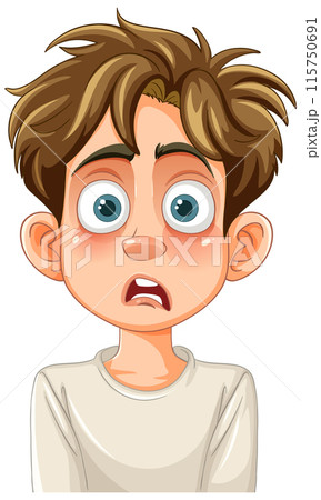 Surprised Young Boy Illustration 115750691
