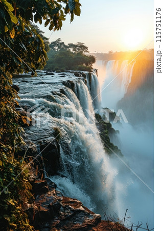 waterfall in the mountains 115751176