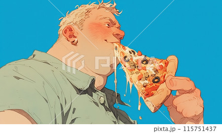 man eating pizza 115751437
