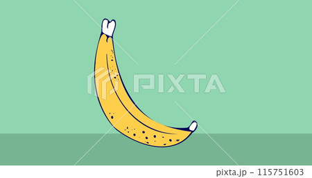 Image of banana icon on green black background 115751603