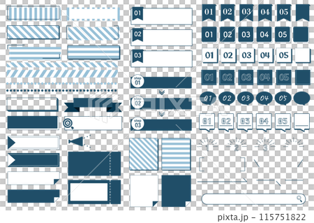 一個簡單的標題框和數字排列集，可用於商業目的。 115751822