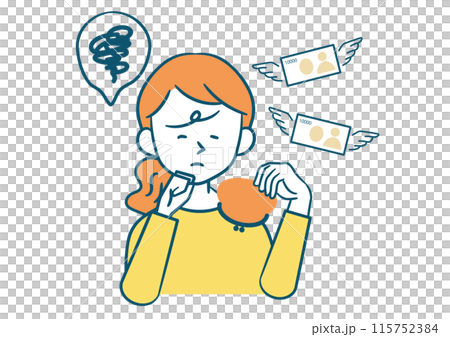 A woman who is in trouble because of a lack of money 115752384