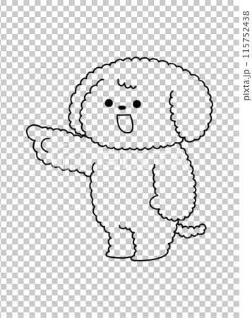 犬・トイプードル／指差し・線画 115752438