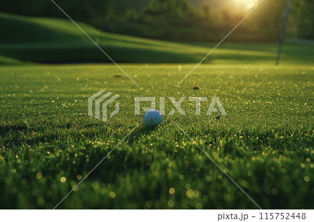 ゴルフコースとゴルフボール 115752448