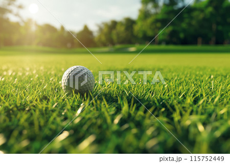 ゴルフコースとゴルフボール 115752449
