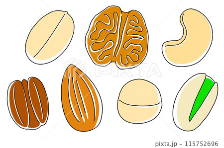 ゆるめシンプルナッツセット ベタ塗り ゆるめシンプルナッツセット ベタ塗り 115752696