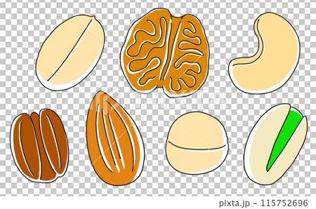 ゆるめシンプルナッツセット ベタ塗り ゆるめシンプルナッツセット ベタ塗り 115752696