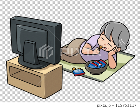 奶奶躺著看電視 115753117