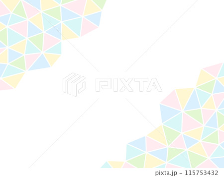 カラフルな三角形の色面の斜めフレーム 115753432