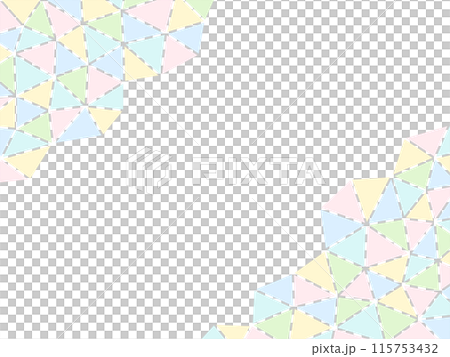 カラフルな三角形の色面の斜めフレーム 115753432