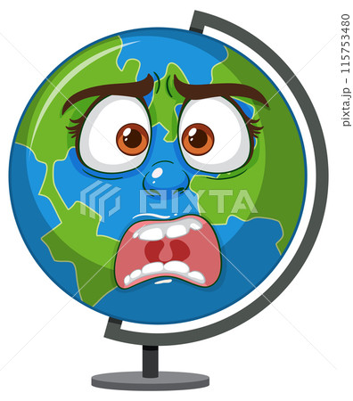 Worried Earth Globe Illustration Worried Earth Globe Illustration 115753480