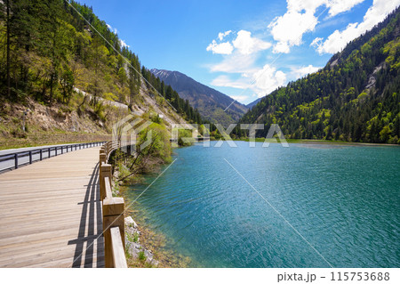 Jiuzhaigou is a nature reserve and national park located in the north of Sichuan, China 115753688