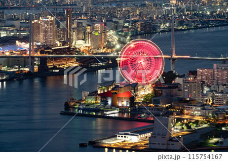 さきしまコスモタワー展望台より天保山方面 寄り 夜景 遅い時間帯 さきしまコスモタワー展望台より天保山方面 寄り 夜景 遅い時間帯 115754167