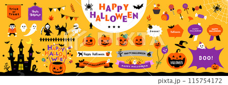 ハッピーハロウィンのイラスト・フレームセット / 115754172