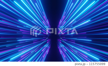3d Render, Hyper Warp Blue purple speed light line through dark background, abstract fast highway patch, hyper speed in space. 3d Render, Hyper Warp Blue purple speed light line through dark background, abstract fast highway patch, hyper speed in space. 115755099
