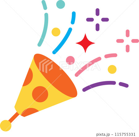 confetti flat color icon 115755331