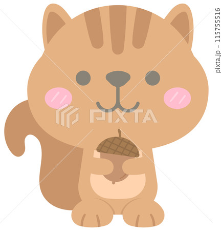 Cute happy autumn element in Children Style Cartoon illustration squirrel Cute happy autumn element in Children Style Cartoon illustration squirrel 115755516