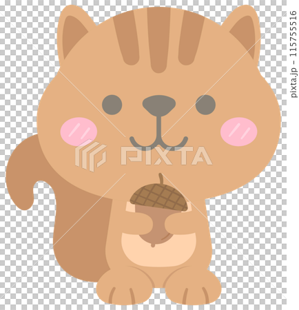 Cute happy autumn element in Children Style Cartoon illustration squirrel Cute happy autumn element in Children Style Cartoon illustration squirrel 115755516