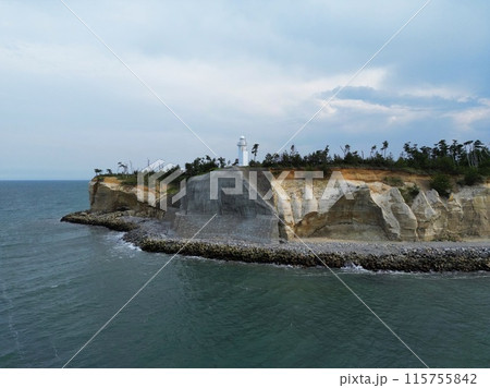福島　相馬　鵜ノ尾埼灯台（ドローン空撮） 115755842