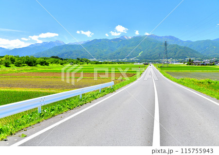 伊那市美篶／ナイスロードより木曽駒ケ岳方面を望む(長野県伊那市)【2024.6】 115755943