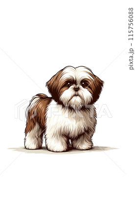 中国のシーズーのカラー画像。小さくて愛らしいが、独立心が強い。 115756088