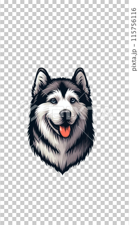 アメリカのアラスカン・マラミュートのカラー画像。大型で力強く、そり犬として知られる。 115756116