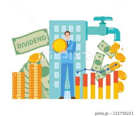企業からの配当金を受け取る男性 115756221
