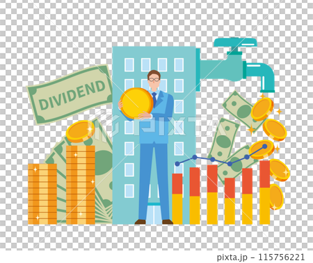 企業からの配当金を受け取る男性 115756221