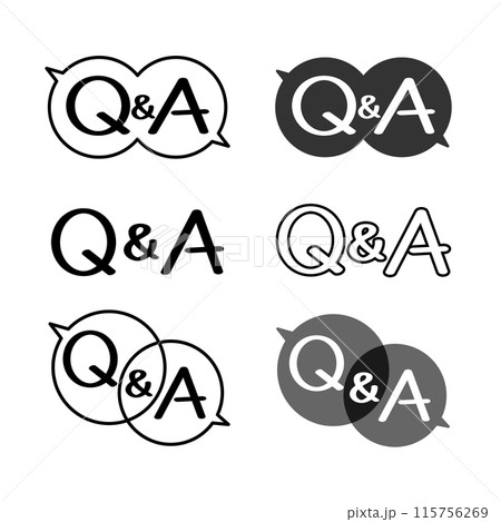 Q&Aのふきだしと手書き文字のセット 115756269