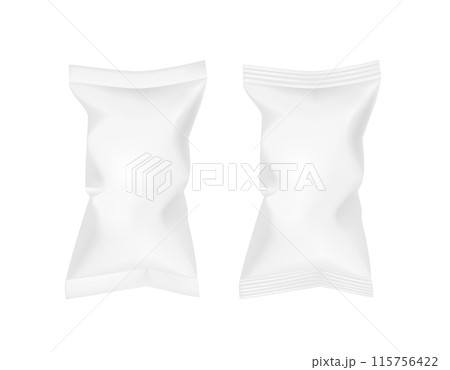 White packaging for snacks, food, chips, sugar and spices 115756422