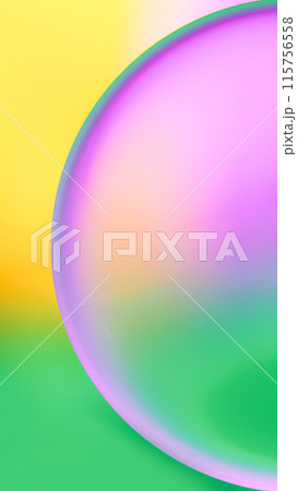 Top view of macro abstract photography of oil droplet on bright color gradient background for use as background, illustration or copy space Top view of macro abstract photography of oil droplet on bright color gradient background for use as background, illustration or copy space 115756558