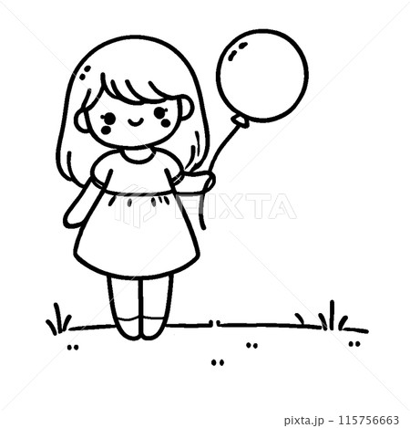 風船を持った女の子 115756663