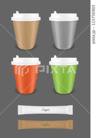 Colored disposable paper coffee cup 115756905