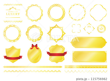 ラグジュアリー フレームデザイン _( ベクター 明るい ゴールド レース 繊細 コピースペース ) ラグジュアリー フレームデザイン _( ベクター 明るい ゴールド レース 繊細 コピースペース ) 115756982