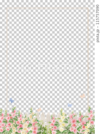 Hollyhock Garden (Vertical Frame) 115757090