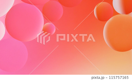 macrophotography of oil and water on gradient pink to orange abstract background 115757165