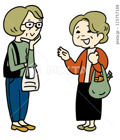 おばさん2人の立ち話 115757189