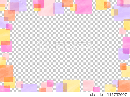 水彩風あしらいのベクターフレーム 四角・スクエア 水彩風あしらいのベクターフレーム 四角・スクエア 115757607