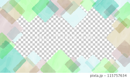 Watercolor-style vector frame: diamonds and rhombus Watercolor-style vector frame: diamonds and rhombus 115757634
