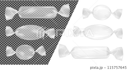 Transparent foil food snack pack for candy and other products 115757645